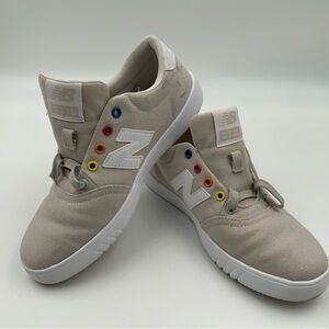 New Balance Women's Beige Sneakers with Colorful Eyelets